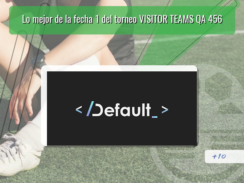 Lo mejor de la fecha 1 del torneo VISITOR TEAMS QA 456