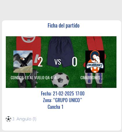 Finalizo el partido de CONDOR-ES AL VUELO QA 456 VS CIMARRONES QA 456