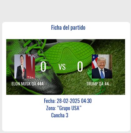 Elon Musk QA 444 y Trump QA 444 Empatan 0-0 en un Partido Sin Destacados