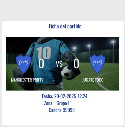 Titulo: Manchester Pretty y Jugate Todo no logran destacar en un partido sin goles